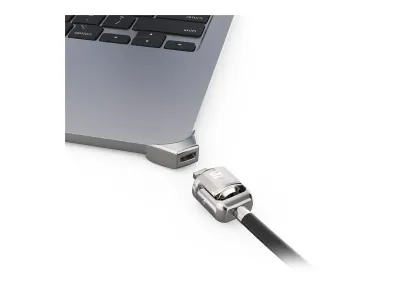 Compulocks Ledge Lock Adapter for MacBook Air 15" M2-M4 with Keyed Cable Lock Silver