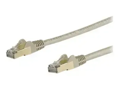 StarTech .com 5m CAT6A Ethernet Cable, 10 Gigabit Shielded Snagless RJ45 100W PoE Patch Cord, CAT 6A 10GbE STP Network Cable w/Strain Relief, Grey, UL Certified Wiring/TIA