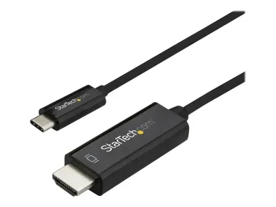 Startech 3ft (1m) USB C to HDMI Cable, 4K 60Hz USB Type C to HDMI 2.0 Video Adapter Cable, Thunderbolt 3 Compatible, Laptop to HDMI Monitor/Display, DP 1.2 Alt Mode HBR2 Cable, Black