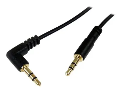StarTech .com Câble audio slim Mini-Jack 3,5 mm vers Mini-Jack 3,5 mm coudé à angle droit de 1,8 m