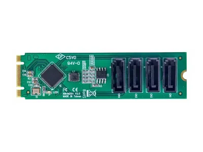 StarTech .com 4-Port M.2 to SATA Adapter Card, M.2 PCIe 3.0 to SATA HDD/SSD Expansion Card, ASM1064 Chipset, M.2 NVMe to 4x HDD/SSD for Windows/macOS/Linux