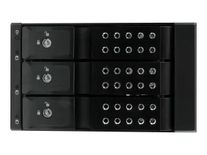 StarTech .com Rack Backplane Mobile en Aluminum Sans Tiroir pour 3 Disque Dur SAS II/SATA III 6Gbps, Hot Swap avec Ventilateur et Serrure - miniature 1