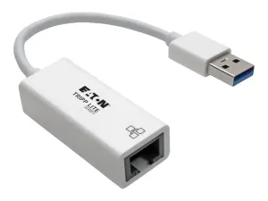 Eaton Tripp Lite Series USB 3.0 SuperSpeed to Gigabit Ethernet NIC Network Adapter RJ45 10/100/1000 White - miniature 4