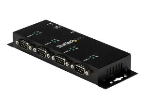StarTech .com Hub adaptateur USB vers série DB9 RS232 4 ports – Montage sur rail DIN industriel et mural