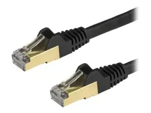 StarTech .com 7.5m CAT6A Ethernet Cable, 10 Gigabit Shielded Snagless RJ45 100W PoE Patch Cord, CAT 6A 10GbE STP Network Cable w/Strain Relief, Black, UL Certified Wiring/TIA - miniature 2