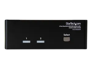 StarTech.com Commutateur KVM USB et double DVI à 2 ports avec audio et hub USB 2.0