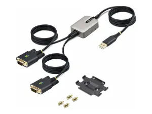 StarTech .com Adaptateur USB vers Série de 2 Ports de 4 m, FTDI/DB9 RS232