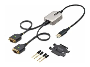 StarTech .com Adaptateur USB vers Série de 2 Ports de 60cm, FTDI/DB9 RS232 - miniature 1