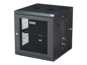 StarTech .com Armoire Réseau Murale à 4 Montants 12U avec Étagère 1U, Armoire Serveur Murale 19" à Charnières pour Équipement IT/AV/Électronique/Ordinateur, Armoire Rack Ventilée Flexible
