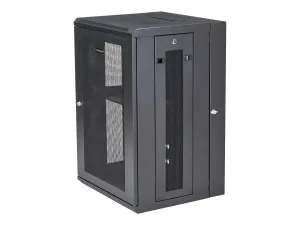 StarTech .com Armoire Réseau Murale à 4 Montants 18U avec Étagère 1U, Armoire Serveur Murale 19" à Charnières pour Équipement IT/AV/Électronique/Ordinateur, Armoire Rack Ventilée Flexible