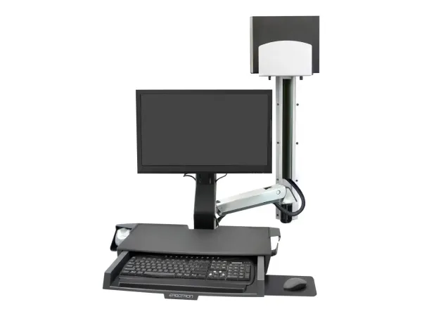 Ergotron SV Combo System with Worksurface & Pan, Medium CPU Holder