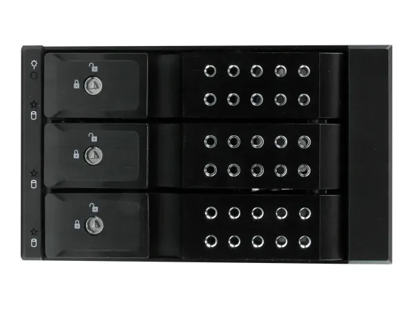 StarTech.com Rack Backplane Mobile en Aluminum Sans Tiroir pour 3 Disque Dur SAS II/SATA III 6Gbps, Hot Swap avec Ventilateur et Serrure