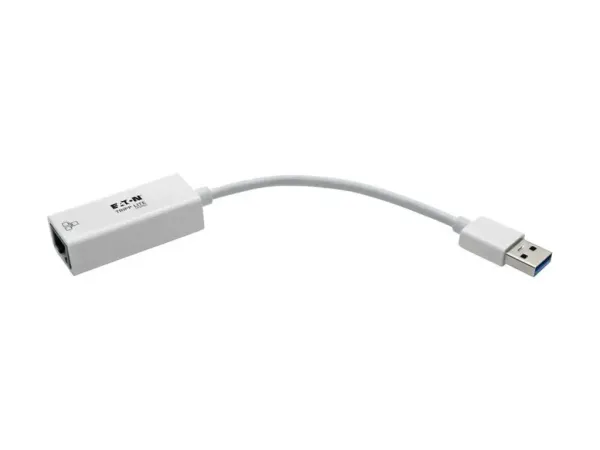 Eaton Tripp Lite Series USB 3.0 SuperSpeed to Gigabit Ethernet NIC Network Adapter RJ45 10/100/1000 White