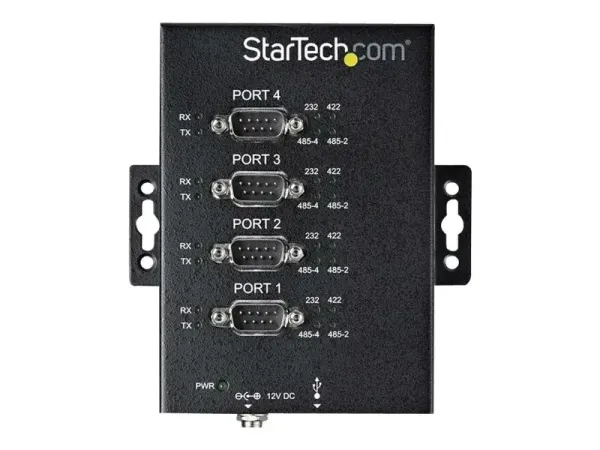 Startech Hub industriel USB vers série RS232 / RS422 / RS485 à 4 ports avec protection électrostatique (ESD) 15 kV