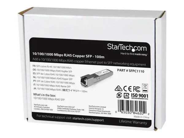 Startech Module de transcepteur SFP Gigabit RJ45 en cuivre compatible Cisco SFP