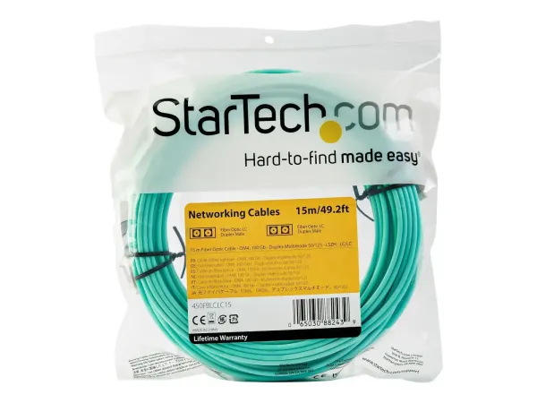 StarTech.com Câble Fibre Optique Multimode 15m LC/UPC à LC/UPC OM4 50/125