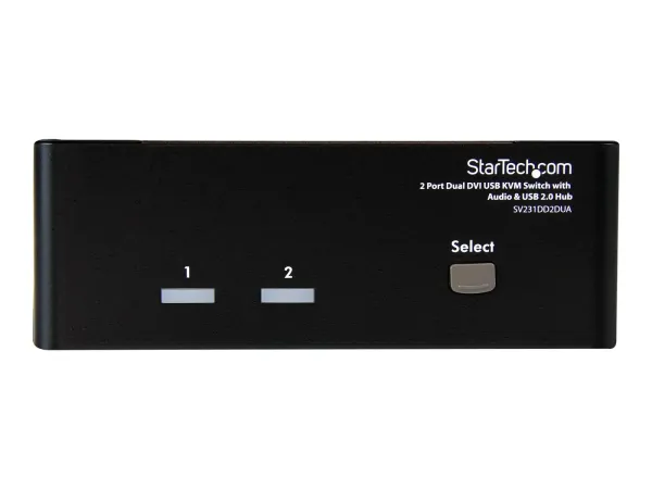 StarTech.com Commutateur KVM USB et double DVI à 2 ports avec audio et hub USB 2.0