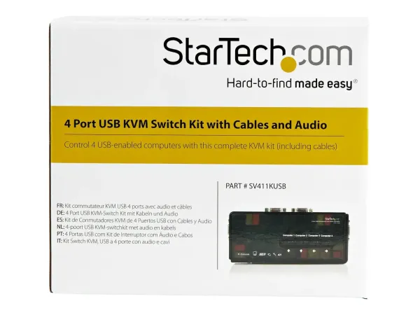 StarTech.com Switch KVM USB VGA à 4 ports avec câbles