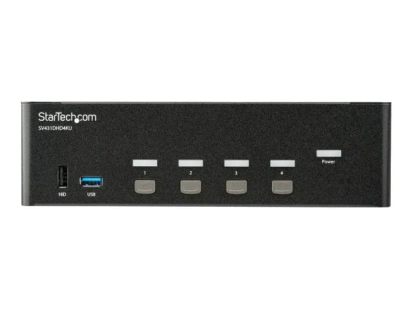 StarTech.com Switch KVM double affichage HDMI 4K 30 Hz à 4 ports avec hub USB intégré