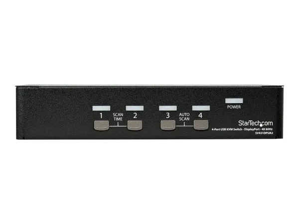 StarTech.com Switch KVM DisplayPort 4K 60 Hz à 4 ports avec hub USB 2.0 intégré