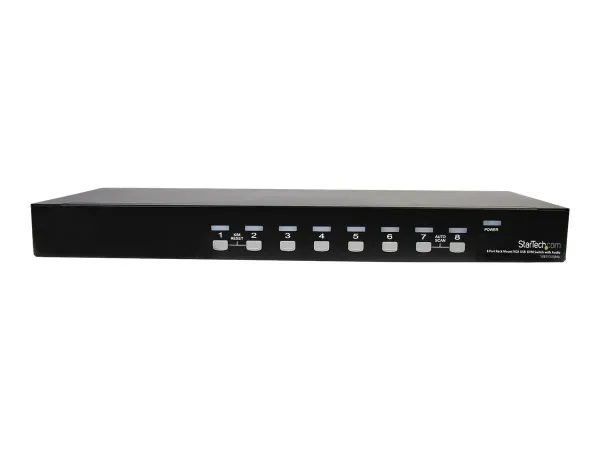 StarTech.com Commutateur USB VGA KVM 8 ports à montage sur rack avec audio (câbles audio inclus)