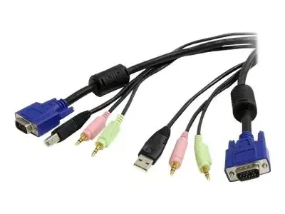 StarTech.com Cable KVM USB VGA 4 en 1 avec audio et microphone
