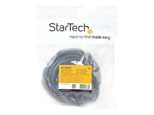 StarTech.com Câble vidéo coaxial pour écran VGA haute résolution 5 m avec audio HD15 M/M