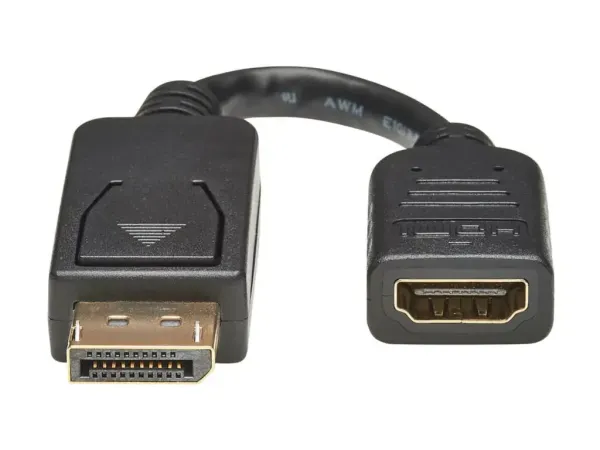 Eaton Tripp Lite Series DisplayPort to HDMI Video Adapter Video Converter (M/F), HDCP, Black, 6 in. (15 cm)