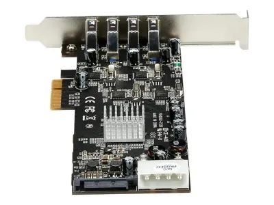 Startech Carte contrôleur PCI Express à 4 ports USB 3.0 avec 4 voies dédiées de 5 Gb/s, UASP et alimentation SATA / LP4