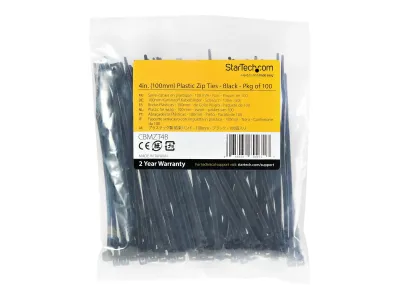 StarTech .com Colliers de Serrage 10 cm Noirs 100pcs