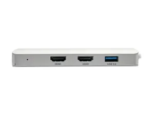 Eaton Tripp Lite Series USB C Docking Station w/ USB-A Hub, 2x HDMI, VGA, PD Charging 1080p @ 60 Hz, Silver USB Type C, USB-C, USB Type-C Thunderbolt 3 Compatible - miniature 3