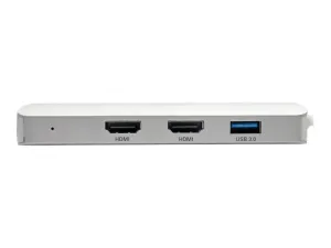 Eaton Tripp Lite Series USB C Docking Station w/ USB-A Hub, 2x HDMI, VGA, PD Charging 1080p @ 60 Hz, Silver USB Type C, USB-C, USB Type-C Thunderbolt 3 Compatible - miniature 1
