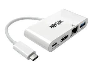 Eaton Tripp Lite Series USB C to HDMI Multiport Video Adapter Converter w/ USB-A Hub, USB-C PD Charging, Gigabit Ethernet Port, Thunderbolt 3 Compatible USB Type C to HDMI, USB Type-C - miniature 2
