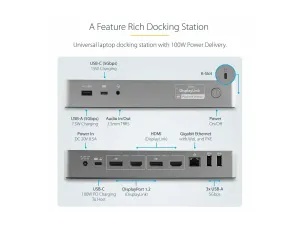 StarTech .com Station d'accueil USB Type-C/A à 2 écrans - miniature 3