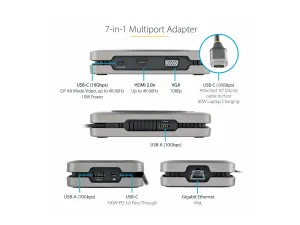 StarTech .com Adaptateur Multiport USB C avec DP Alt Mode/4K HDMI 2.0/VGA - miniature 2