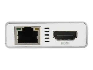 StarTech .com Adaptateur multiport USB-C, station d'accueil de voyage USB-C avec HDMI 4K, pass-through d'alimentation 60 W, GbE, hub USB-A 3.0 2 points, blanc - miniature 4