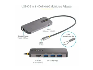 StarTech .com Adaptateur Multiport USB C HDMI 4K60Hz/Hub USB 5Gbps/100W PD - miniature 2