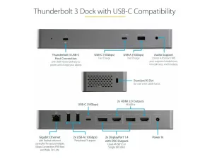 StarTech .com Dock Thunderbolt 3 Compatible Hôte USB-C - miniature 5