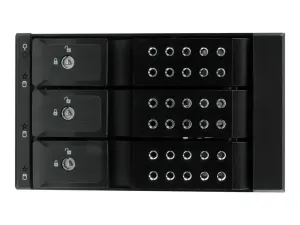 StarTech .com Rack Backplane Mobile en Aluminum Sans Tiroir pour 3 Disque Dur SAS II/SATA III 6Gbps, Hot Swap avec Ventilateur et Serrure - miniature 2