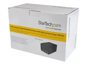 StarTech .com Boîtier RAID USB 3.0 pour 2 disques durs / HDD SATA III de 3,5 pouces avec UASP et hub / concentrateur USB à charge rapide - miniature 4