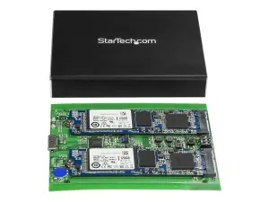 StarTech .com Boîtier USB 3.1 (10 Gb/s) dual slot pour SSD M.2 SATA avec RAID - miniature 2