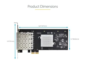 StarTech .com Carte Réseau GbE SFP 4 Port, Fibre Optique PCIe Ethernet NIC - miniature 4