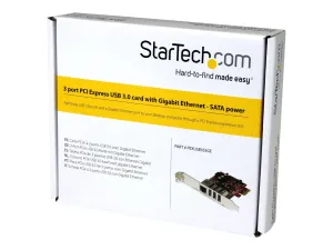 StarTech .com Carte PCI Express à 3 ports USB 3.0 et 1 port Gigabit Ethernet avec UASP - miniature 3