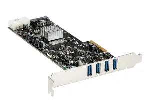 Startech Carte contrôleur PCI Express à 4 ports USB 3.0 avec 4 voies dédiées de 5 Gb/s, UASP et alimentation SATA / LP4 - miniature 5