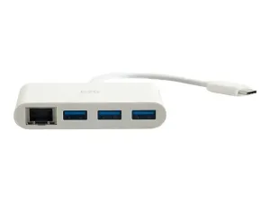 C2G USB C Ethernet and 3 Port USB Hub White - miniature 1