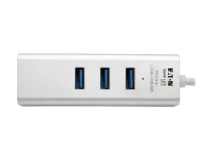 Eaton Tripp Lite Series USB 3.0 SuperSpeed to Gigabit Ethernet NIC Network Adapter w/ 3 Port USB Hub - miniature 3