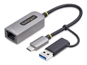 Startech USB-C to Ethernet Adapter w/USB-A Adapter, Realtek RTL8153B - miniature 5