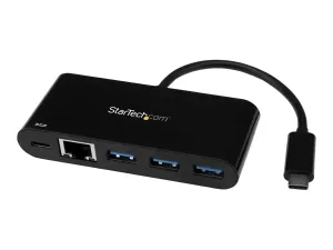 Startech Adaptateur USB-C vers Gigabit Ethernet avec hub USB 3.0 à 3 ports et USB Power Delivery (US1GC303APD)