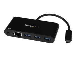 Startech Adaptateur USB-C vers Gigabit Ethernet avec hub USB 3.0 à 3 ports et USB Power Delivery (US1GC303APD) - miniature 3