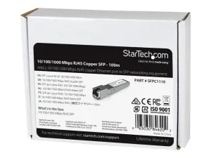 Startech Module de transcepteur SFP Gigabit RJ45 en cuivre compatible Cisco SFP-GE-T - miniature 2